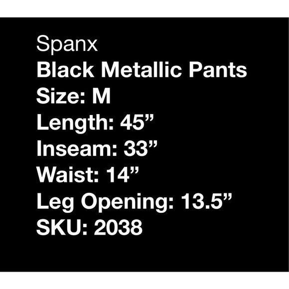 Spanx - Airessential Shimmer Wide Leg Pants- Very Black / Silver Shimmer Size M - Picture 4 of 11